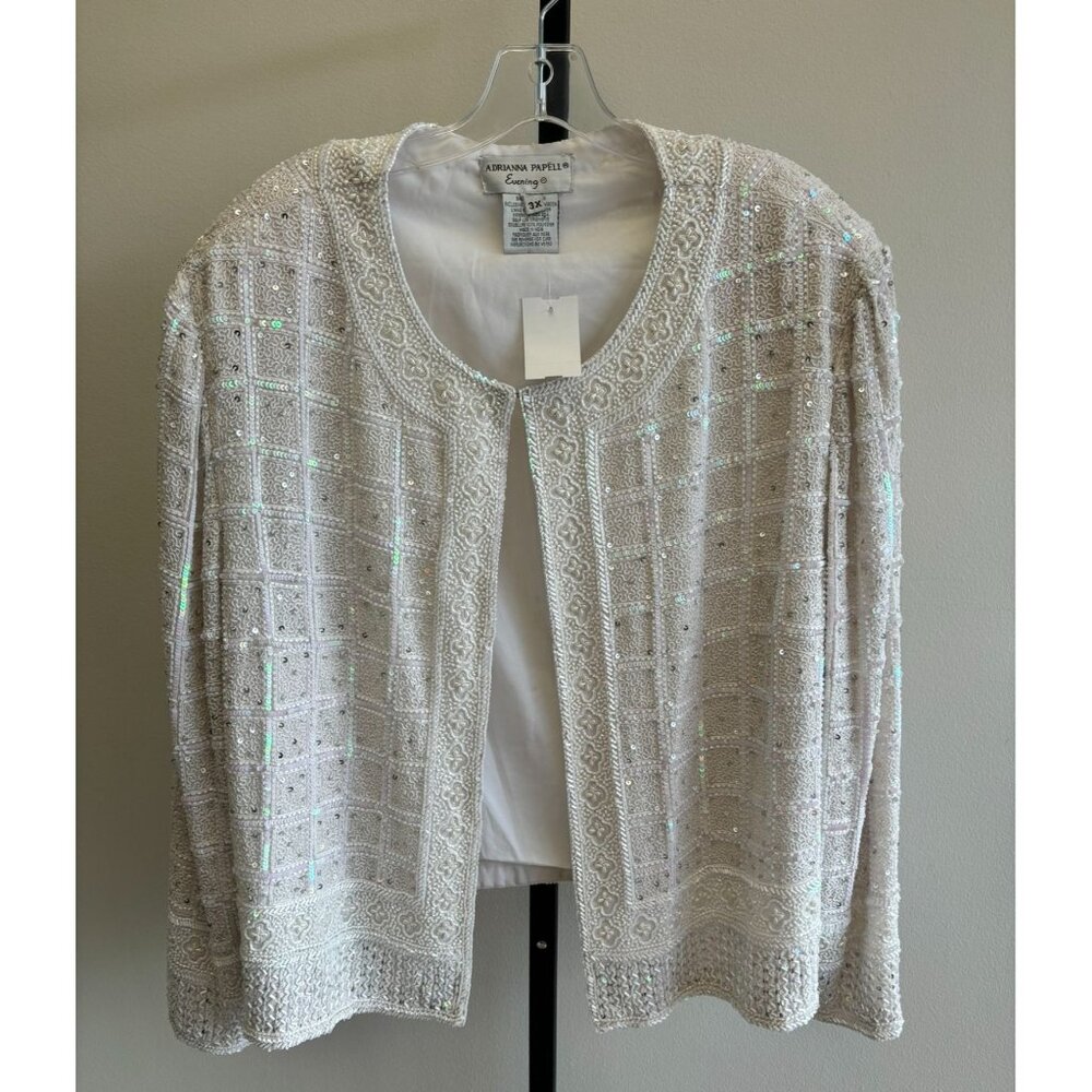 Adrianna Papell Women's Formal Silk White Blazer Size 3x #34354